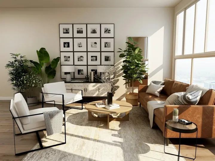 Illustrative photo of a bright living-room interior